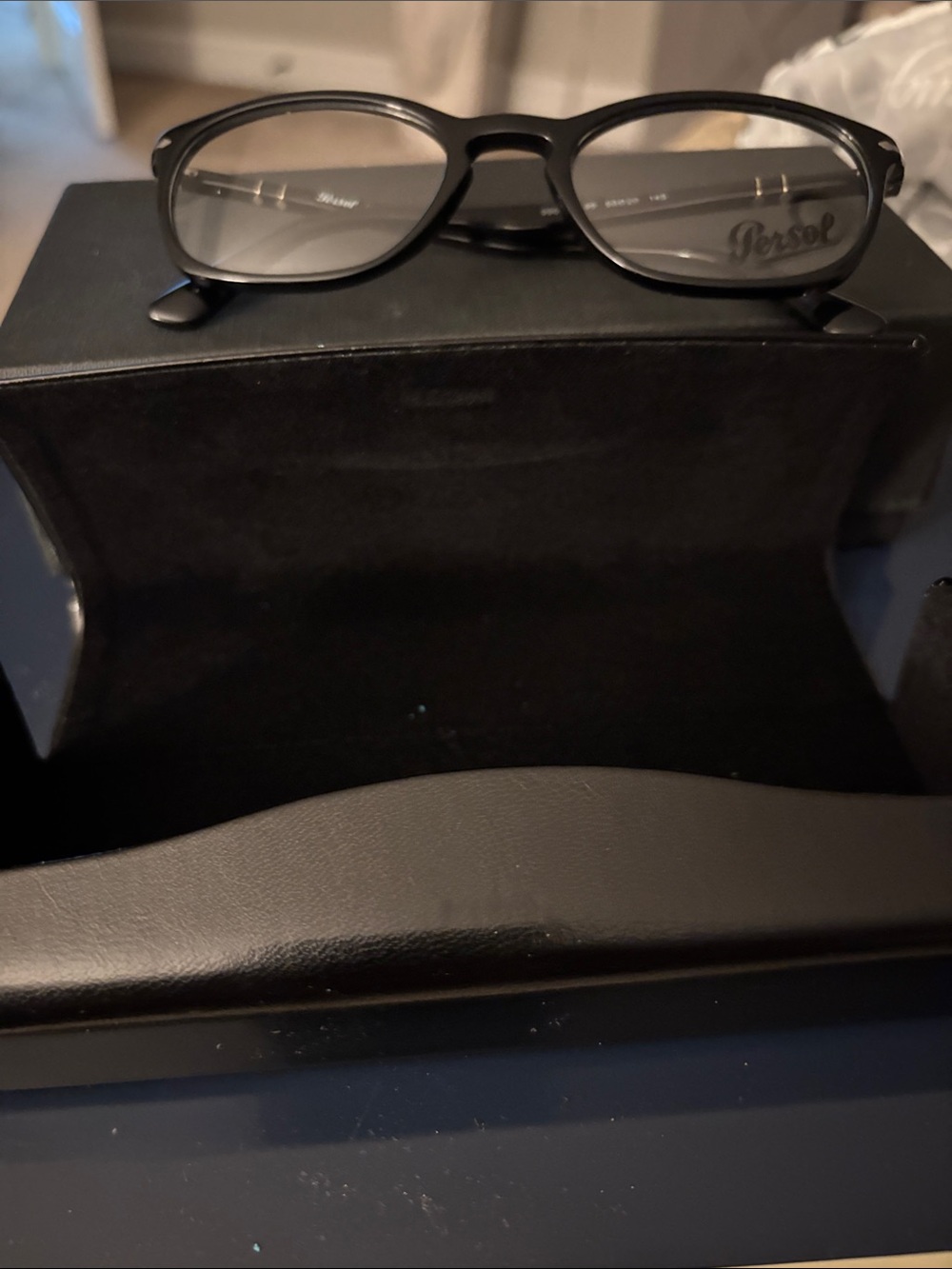Persol Black Round Acetate Eyeglasses